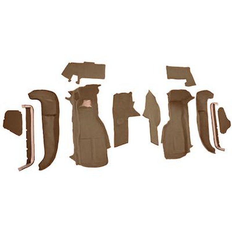 VT1125259 1990-93 Chevrolet Corvette; Front Molded Carpet Set; w/ Heel Pad; Cutpile; Cognac