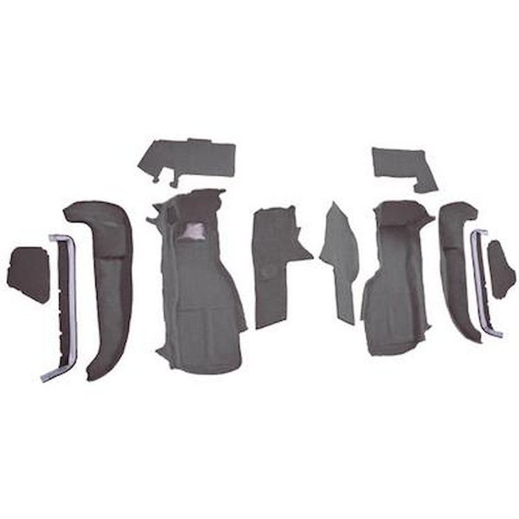 VT1125268 1990-93 Chevrolet Corvette; Front Molded Carpet Set; w/ Heel Pad; Cutpile; Smoke