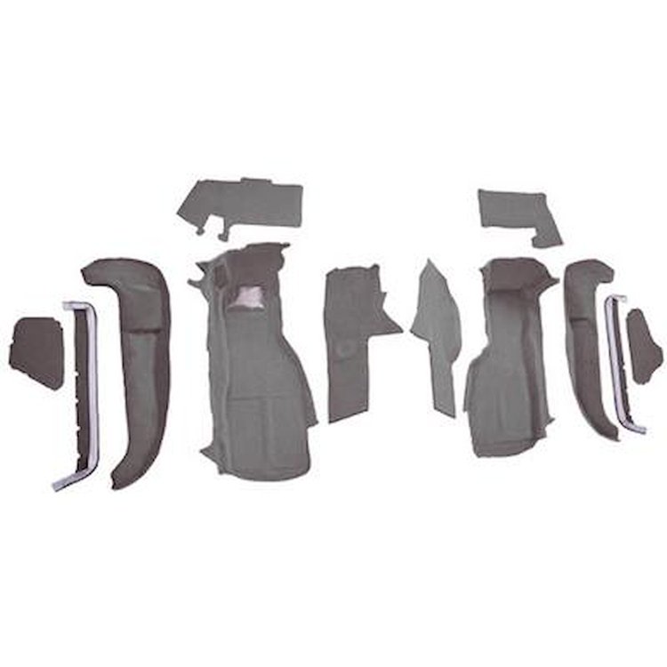 VT1125283 1990-93 Chevrolet Corvette; Front Molded Carpet Set; w/ Heel Pad; Cutpile; Pewter