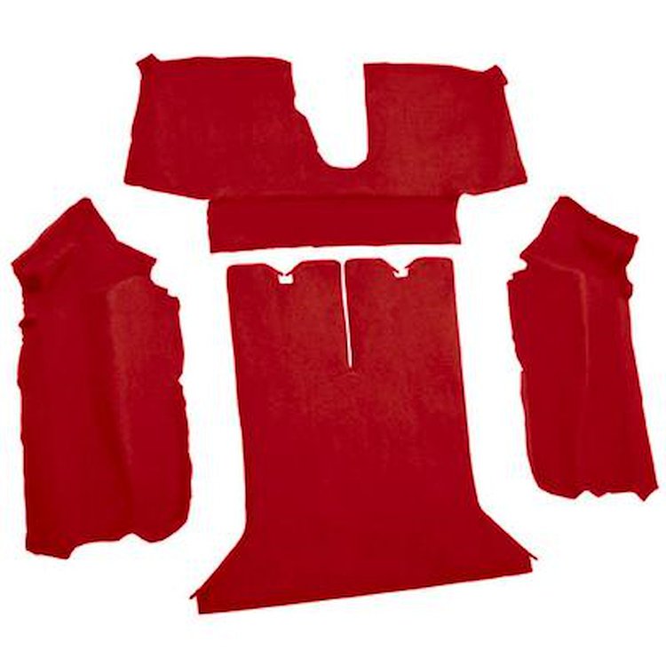 VT1125677 1990-93 Chevrolet Corvette; Coupe; w/ 2 Door Latches; Rear Molded Carpet; w/ Heel Pad; Cutpile; Flame Red