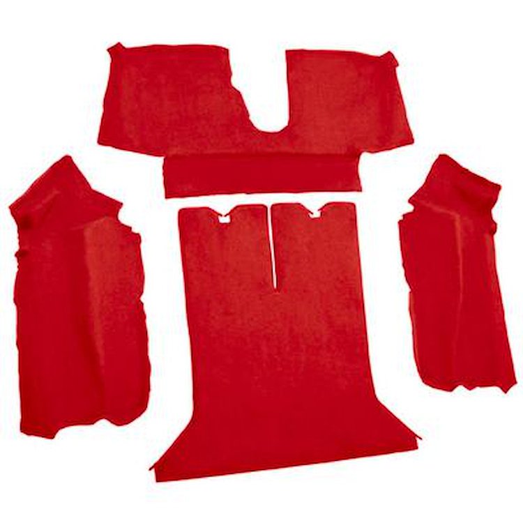 VT1125691 1990-93 Chevrolet Corvette; Coupe; w/ 2 Door Latches; Rear Molded Carpet; w/ Heel Pad; Cutpile; Torch Red