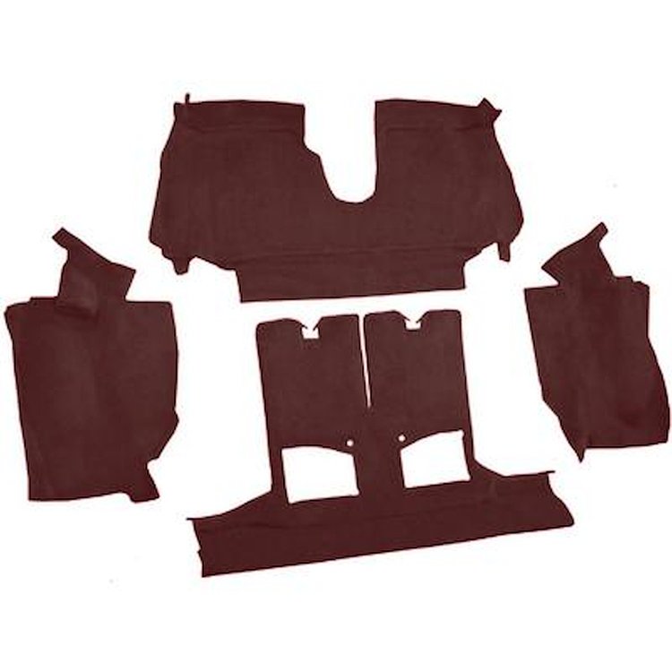 VT1126202 1990-93 Chevrolet Corvette; Convertible; w/ 2 Door Latches; Rear Molded Carpet; w/ Heel Pad; Cutpile; Ruby Red