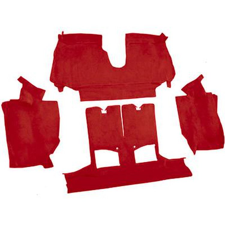 VT1126377 1990-93 Chevrolet Corvette; Convertible; w/ 2 Door Latches; Rear Molded Carpet; Cutpile; Flame Red