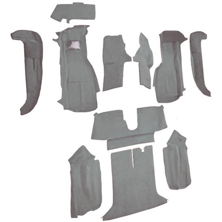 VT1126883 1994-96 Chevrolet Corvette; Coupe; Complete Molded Carpet Set; w/o Door Panels; Cutpile; Medium Gray/Pewter