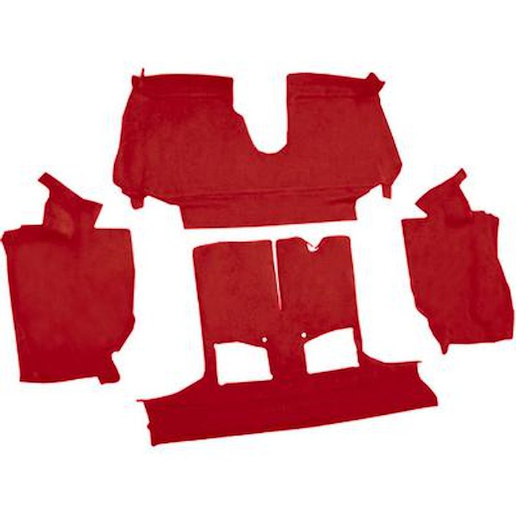 VT1128577 1994-96 Chevrolet Corvette; Convertible; Rear Molded Carpet; w/ Heel Pad; Cutpile; Flame Red