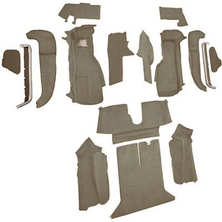 VT1128928 1992-93 Chevrolet Corvette; Coupe; w/1 Door Latch; Complete Molded Carpet Set; Cutpile; Medium Beige
