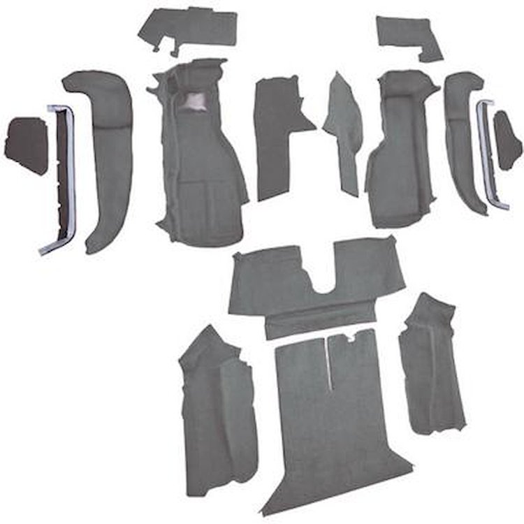 VT1128968 1992-93 Chevrolet Corvette; Coupe; w/1 Door Latch; Complete Molded Carpet Set; Cutpile; Smoke