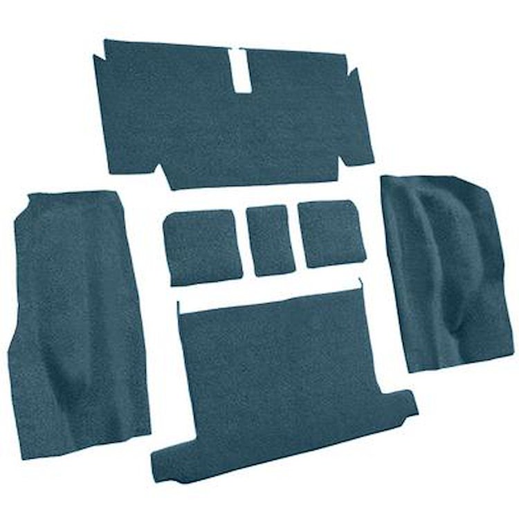 VT1132804 1971-72 Chevrolet Corvette; Roadster; Rear Molded Carpet; w/ Heel Pad; Loop; Bright Blue