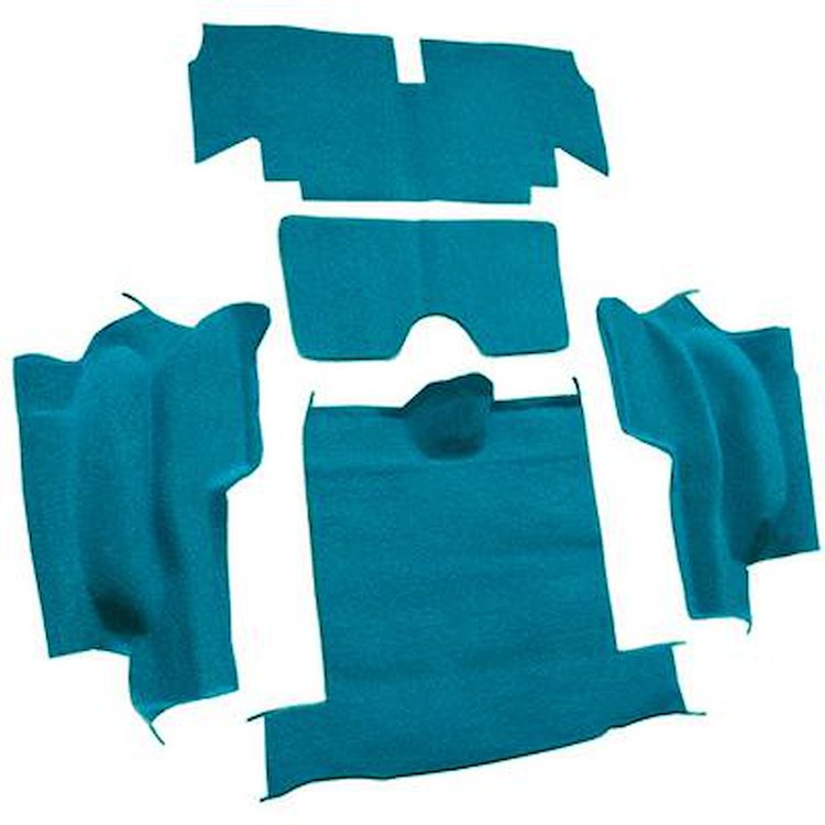 VT1133403 1965-67 Chevrolet Corvette; Roadster; Rear Cut & Sewn Carpet; w/o Heel Pad; Loop; Medium Blue