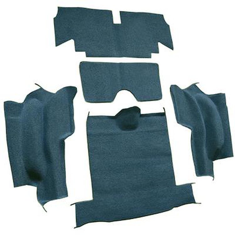 VT1133404 1965-67 Chevrolet Corvette; Roadster; Rear Cut & Sewn Carpet; w/o Heel Pad; Loop; Bright Blue