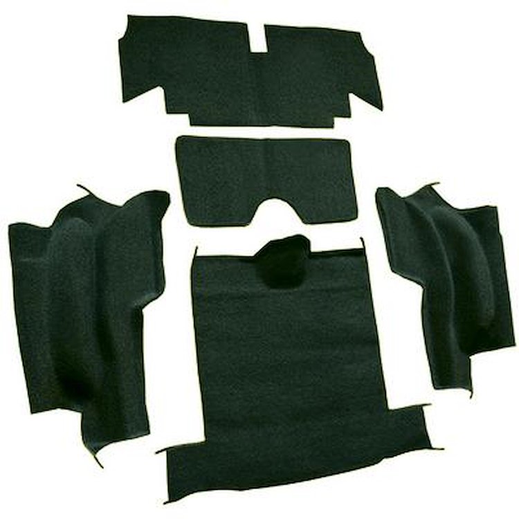 VT1133413 1965-67 Chevrolet Corvette; Roadster; Rear Cut & Sewn Carpet; w/o Heel Pad; Loop; Dark Green