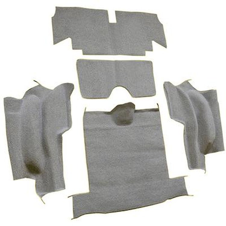 VT1133423 1965-67 Chevrolet Corvette; Roadster; Rear Cut & Sewn Carpet; w/o Heel Pad; Loop; Silver