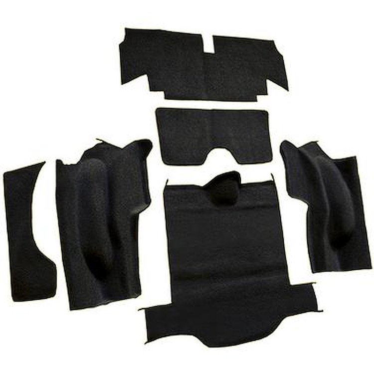 VT1133501 1965 Chevrolet Corvette; Coupe; Rear Cut & Sewn Carpet; w/o Heel Pad; Loop; Black