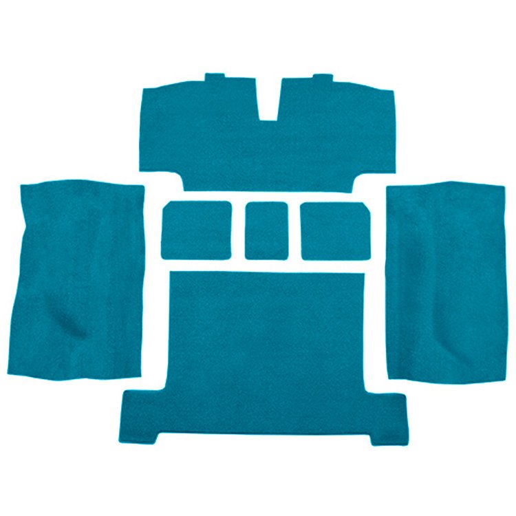 VT1134103 1968-70 Chevrolet Corvette; Rear Molded Carpet; w/ Heel Pad; Loop; Medium Blue