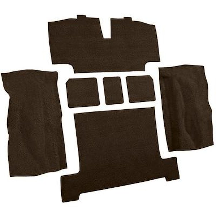 VT1134171 1968-70 Chevrolet Corvette; Rear Molded Carpet; w/ Heel Pad; Loop; Dark Brown