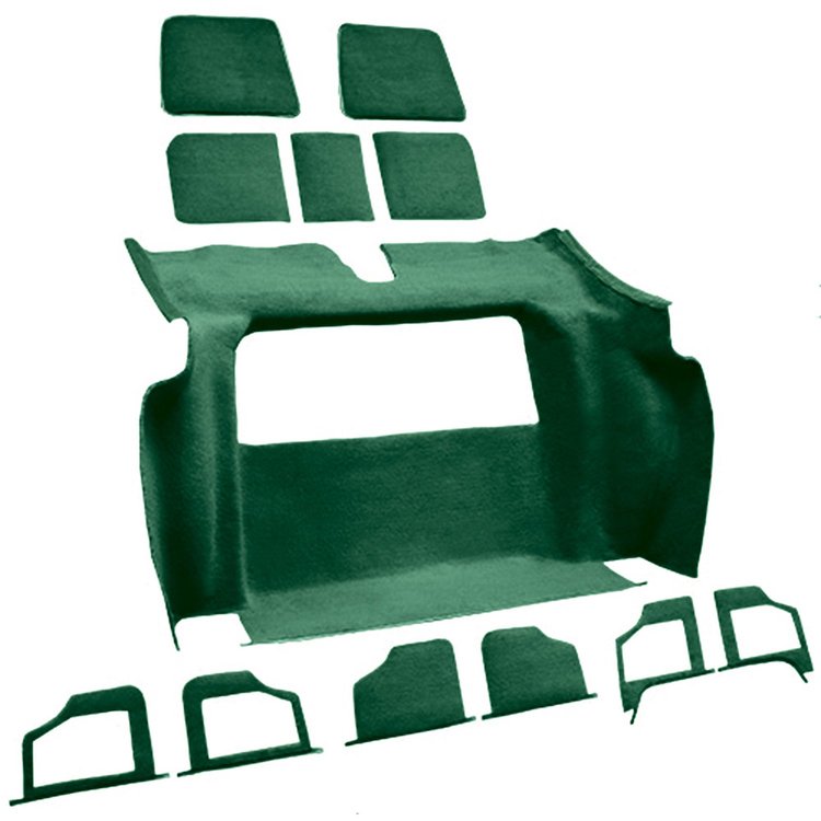 VT1134813 1979 Chevrolet Corvette; Rear Molded Carpet; w/ 3 Compartment Doors; Cutpile; Dark Green