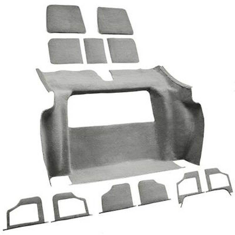 VT1134856 1979 Chevrolet Corvette; Rear Molded Carpet; w/ 3 Compartment Doors; Cutpile; Gray / Oyster