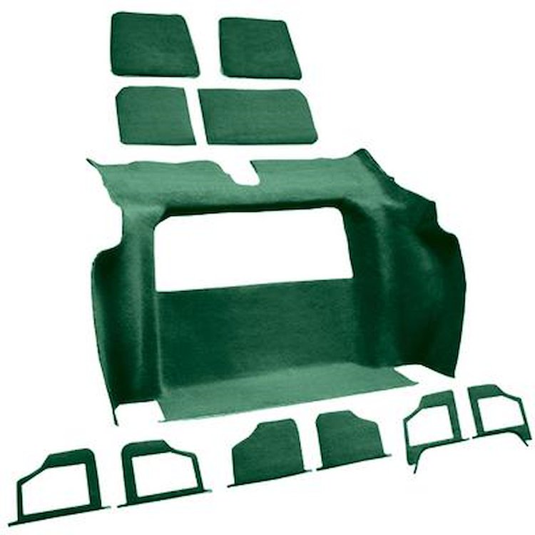 VT1135413 1979-80 Chevrolet Corvette; Rear Molded Carpet; w/ 2 Compartment Doors; Cutpile; Dark Green