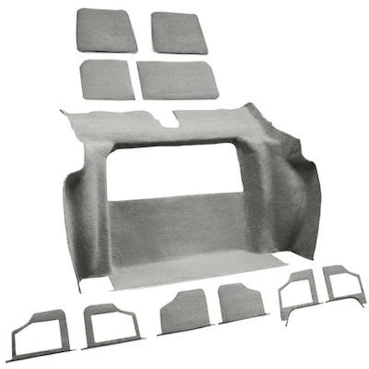 VT1135456 1979-80 Chevrolet Corvette; Rear Molded Carpet; w/ 2 Compartment Doors; Cutpile; Gray / Oyster