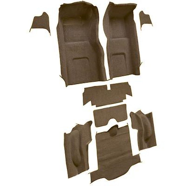 VT1135917 1966 Chevrolet Corvette; Coupe; Complete Molded Carpet Set; w/o Heel Pad; Loop; Medium Saddle