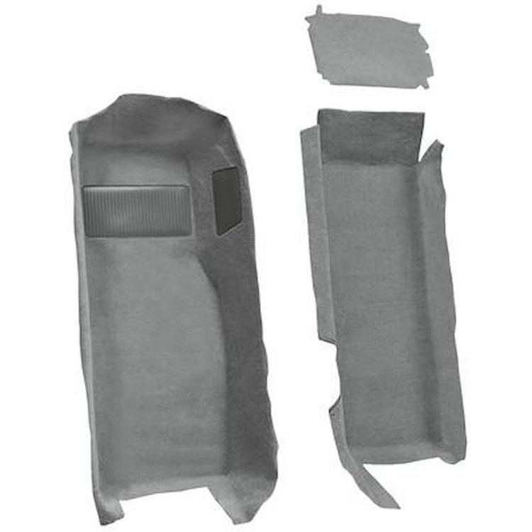 VT1136683 1997-04 Chevrolet Corvette; Coupe/Convertible; Front Molded Carpet Set; w/ Heel Pad; Cutpile; Medium Gray/Pewter