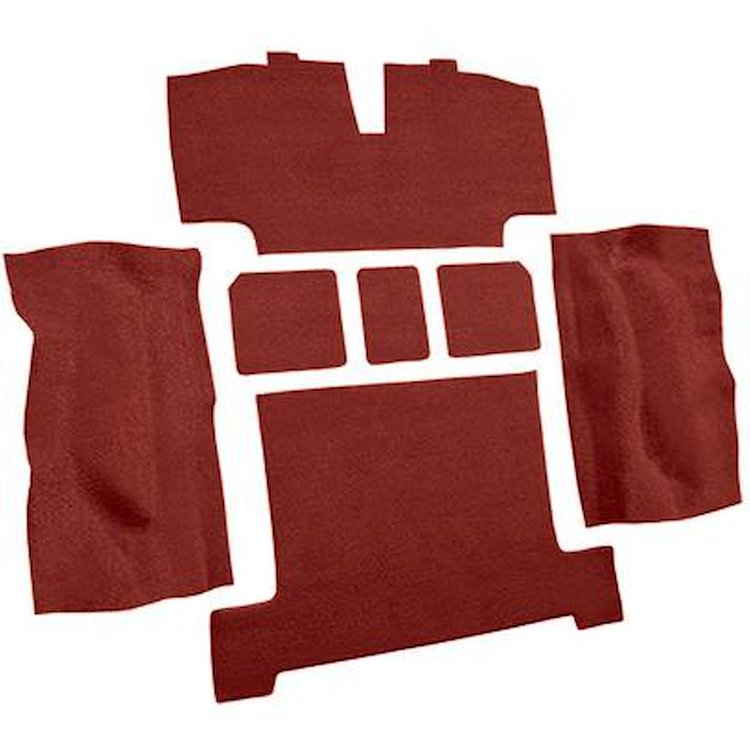 VT1137502 1968-70 Chevrolet Corvette; Rear Molded Carpet; w/o Heel Pad; Loop; Red