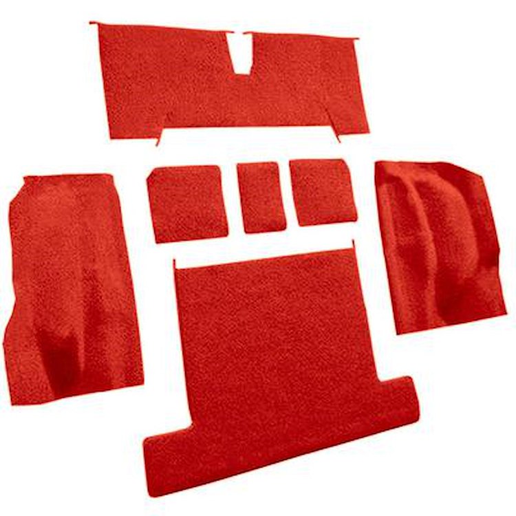 VT1137902 1977 Chevrolet Corvette; Rear Molded Carpet; w/o Heel Pad; Cutpile; Firethorn/Medium Red