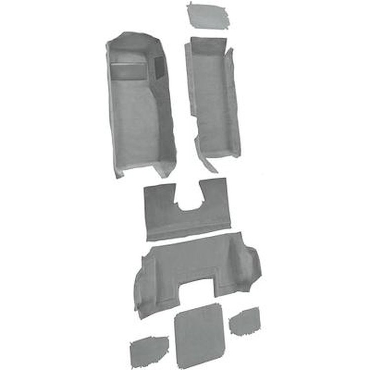 VT1139583 1998-00 Chevrolet Corvette; Hardtop/Convertible; Complete Molded Carpet Set; Cutpile; Medium Gray/Pewter