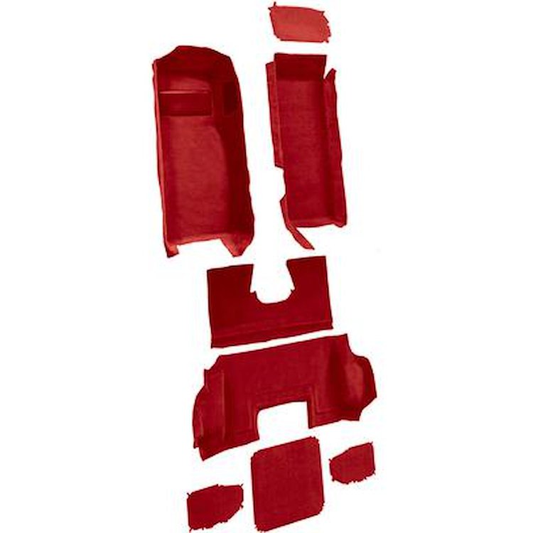 VT1139691 1998-00 Chevrolet Corvette; Hardtop/Convertible; Complete Molded Carpet Set; Truvette; Torch Red