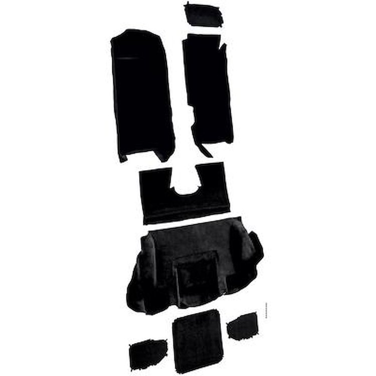 VT1139801 2001-04 Chevrolet Corvette; Hardtop/Convertible; Complete Molded Carpet Set; Cutpile; Black