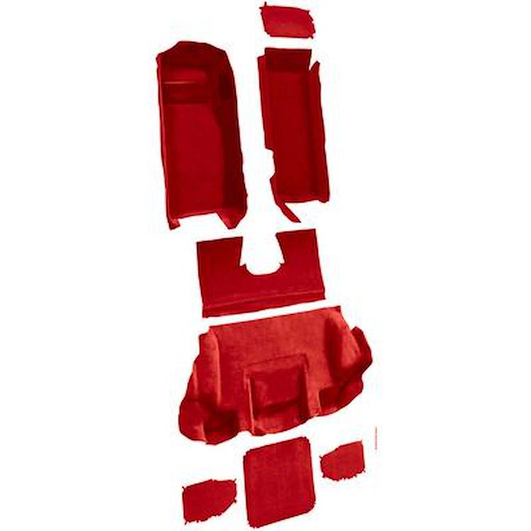 VT1139891 2001-04 Chevrolet Corvette; Hardtop/Convertible; Complete Molded Carpet Set; Cutpile; Torch Red