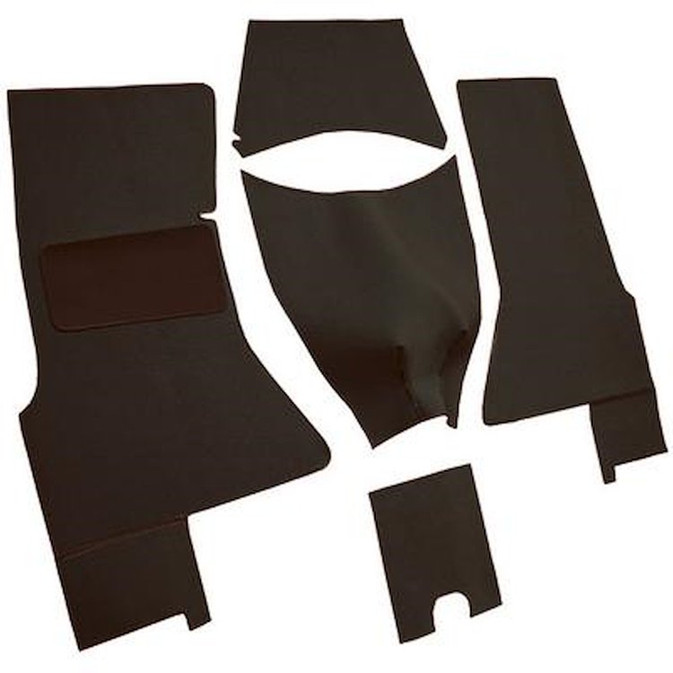 VT1152171 1956-57 Chevrolet Corvette; Complete Cut & Sewn Carpet Set; Daytona; Brown