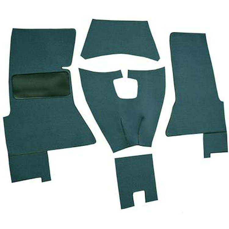 VT1156606 1958 Chevrolet Corvette; Complete Cut & Sewn Carpet Set; Foam Tuxedo; Turquoise