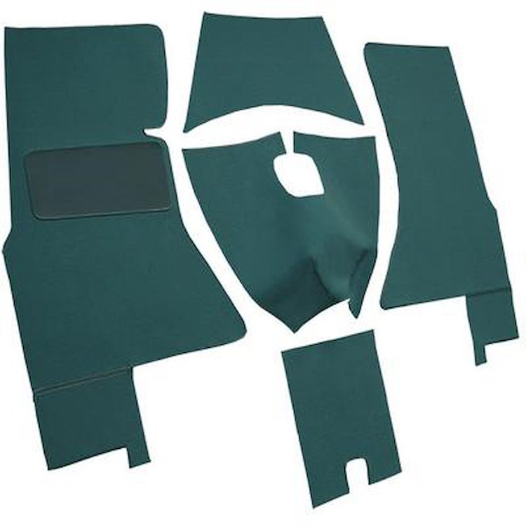 VT1158606 1959-60 Chevrolet Corvette; Complete Cut & Sewn Carpet Set; Foam Tuxedo; Turquoise