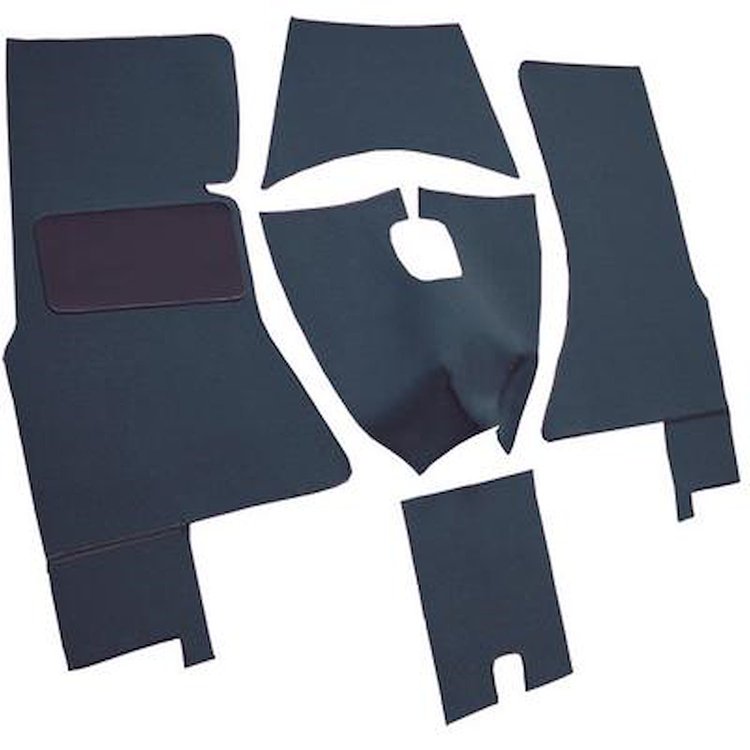 VT1158608 1959-60 Chevrolet Corvette; Complete Cut & Sewn Carpet Set; Foam Tuxedo; Blue