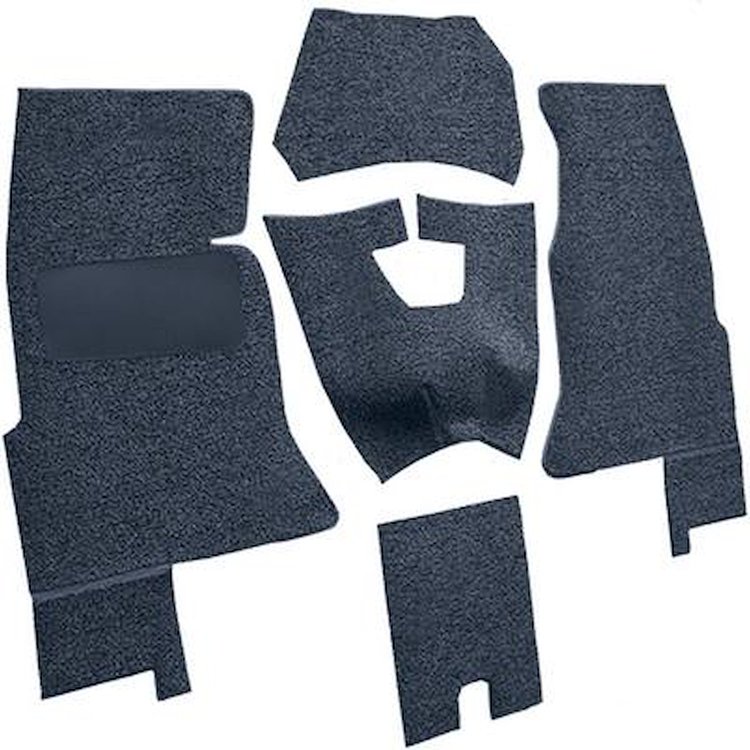 VT1162808 1961-62 Chevrolet Corvette; Complete Cut & Sewn Carpet Set; Foam Tuxedo; Blue