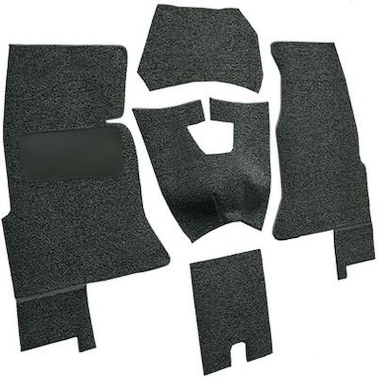 VT1162838 1961-62 Chevrolet Corvette; Complete Cut & Sewn Carpet Set; Foam Tuxedo; Olive Black