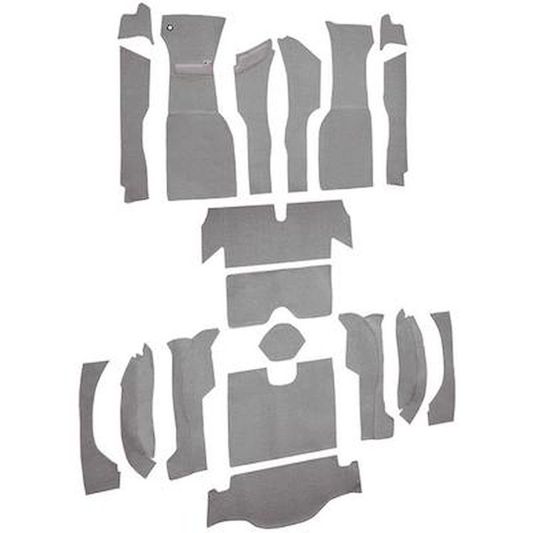 VT1163023 1963 Chevrolet Corvette; Coupe; Complete Cut & Sewn Carpet Kit; w/o Heel Pad; Loop; Silver