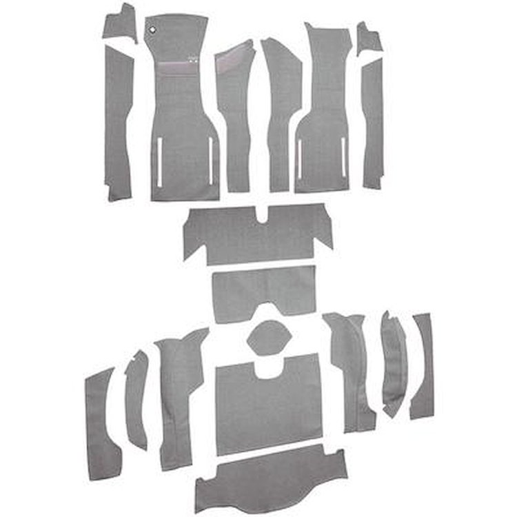 VT1163623 1964 Chevrolet Corvette; Coupe; Complete Cut & Sewn Carpet Kit; w/o Heel Pad; Loop; Silver