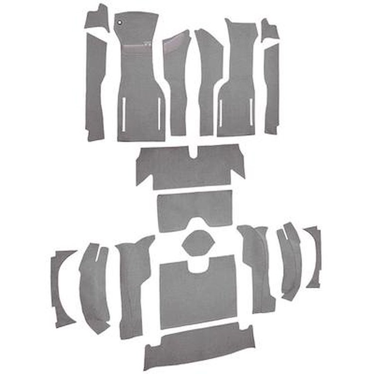 VT1163723 1964 Chevrolet Corvette; Roadster; Complete Cut & Sewn Carpet Kit; w/o Heel Pad; Loop; Silver