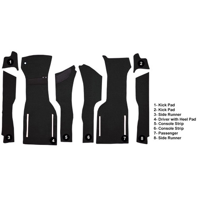 VT1163801 1964 Chevrolet Corvette; Front Cut & Sewn Carpet Set; w/o Heel Pad; Loop; Black