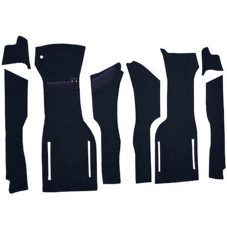 VT1163812 1964 Chevrolet Corvette; Front Cut & Sewn Carpet Set; w/o Heel Pad; Loop; Dark Blue
