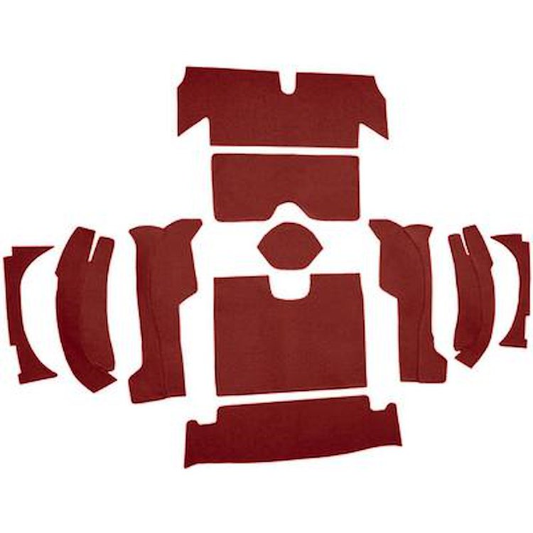 VT1170402 1963 Chevrolet Corvette; Roadster; Rear Cut & Sewn Carpet; w/o Heel Pad; Loop; Red