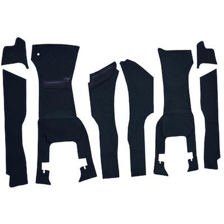 VT1172212 1963 Chevrolet Corvette; Front Cut & Sewn Carpet Set; w/ Tool Box Cut Out; w/o Heel Pad; Loop; Dark Blue