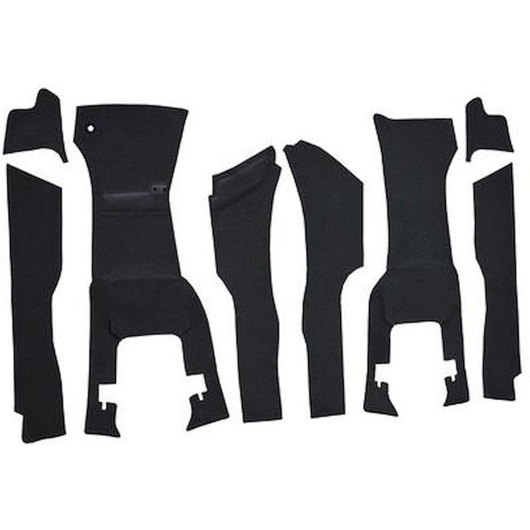 VT1172266 1963 Chevrolet Corvette; Front Cut & Sewn Carpet Set; w/ Tool Box Cut Out; w/o Heel Pad; Loop; Midnight Blue