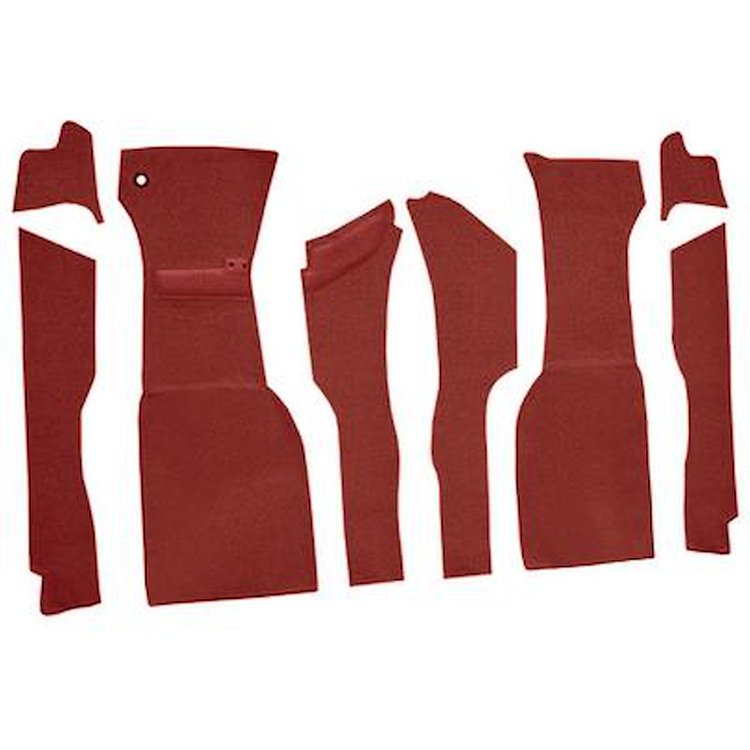 VT1176002 1963 Chevrolet Corvette; Front Cut & Sewn Carpet Set; Foam Loop; Red