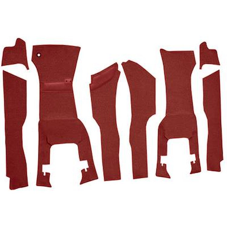 VT1178102 1963 Chevrolet Corvette; Front Cut & Sewn Carpet Set; w/ Tool Box Cut Out; Foam Loop; Red