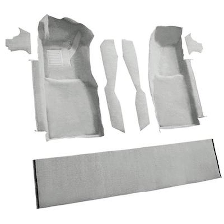 VT1296123 1978-80 Chevrolet Corvette; Front Molded Carpet Set; w/ Console Strips, Kick Panels & Door Panels; Cutpile; Silver