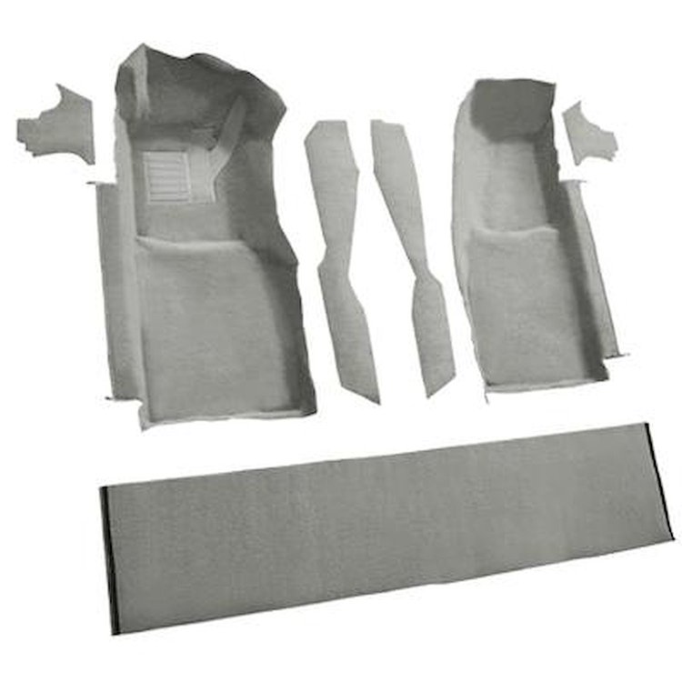 VT1296156 1978-80 Chevrolet Corvette; Front Molded Carpet Set; w/ Console Strips, Kick Panels & Door Panels; Cutpile; Gray / Oys