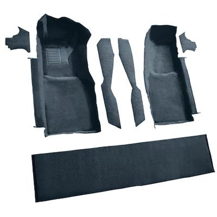 VT1296165 1978-80 Chevrolet Corvette; Front Molded Carpet Set; w/ Console Strips, Kick Panels & Door Panels; Cutpile; Midnight B